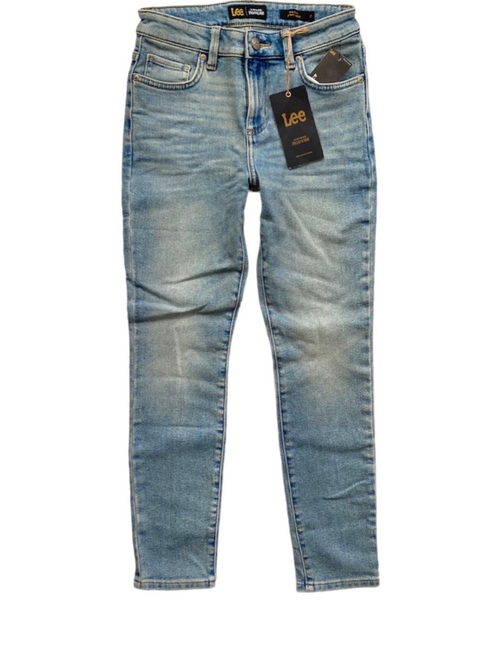 Lee Vintage Modern Nwt Faded Blue Mid Rise Skinny Ankle Stretch Jeans 3538079 25